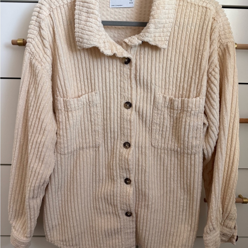 ASOS Cream Ribbed Jacket - Picture 1 of 2